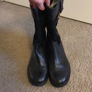 Tory Burch Shoes - Tory Burch Black Leather & Suede Boots Tory Burch Shoes - Tory Burch Black Leather & Suede Boots